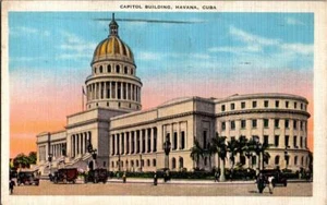 Havana Cuba Capitol Building Posted 1938 w Marti Stamp Illustrated Postcard - Picture 1 of 1