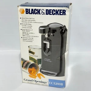 Black & Decker Grand Openings Extra Tall Can Opener Knife Sharpener EC1200B BLK - Picture 1 of 11