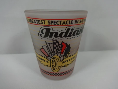 Indianapolis Motor Speedway Beveled Shot Glass IMS Indy 500 Brickyear 400 Cover