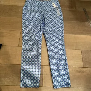 Old Navy Pixie Skinny DAMENHOSE BLAU BEDRUCKT NEU GRÖSSE 6 HOHER BUND - Bild 1 von 11