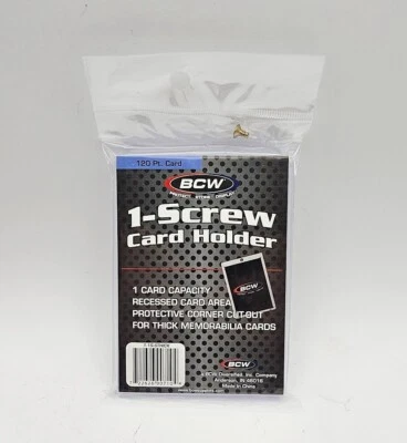 (1) BCW 1-Screw Screwdown Trading Card Holder Extra Thick 120pt Recessed - Image 1 of 2