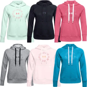 Under Armour Womens Hoodies Hoody Rival Fleece Metallic Ladies Pullover Hoodie - Picture 1 of 34