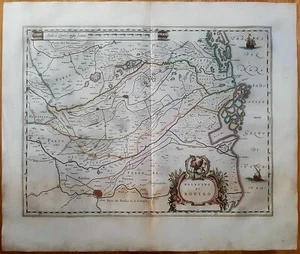 Antique print map geo map 1637 polesino Rovigo Veneto ferrara - Picture 1 of 9