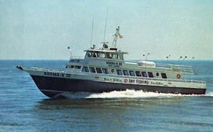 Point Pleasant NJ Vintage Postcard Party Ocean Fishing Boat Norma K III Shore - Picture 1 of 3