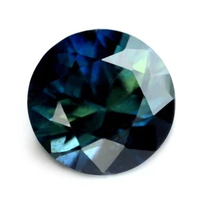 Certified 0.41ct Natural Teal Sapphire VS Clarity 4.31x4.29 mm Brilliant Round - Picture 1 of 4