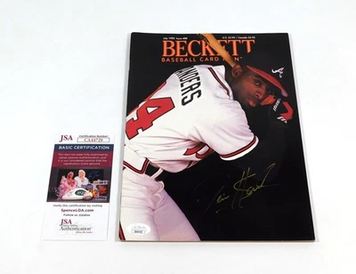 Deion Sanders Signed 1992 Beckett Baseball Card Magazine Braves JSA Auto CA44729 - Image 1 of 3