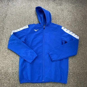 Mizuno Golf Jacket XL Mens Blue White Soft Shell Fleece Lined Coat Outerwear - Picture 1 of 6