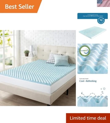 Colchón de espuma viscoelástica de gel de enfriamiento azul claro de 2" - Certificado CertiPUR-US Foto 1 de 4