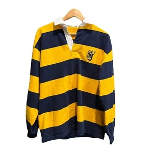 Top polo Barbarian Rugby Wear amarillo azul a rayas para hombre talla XL - Imagen 1 de 5
