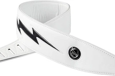 Correa de guitarra adiya con rayo para cuerpo blanco negro  Foto 1 de 2