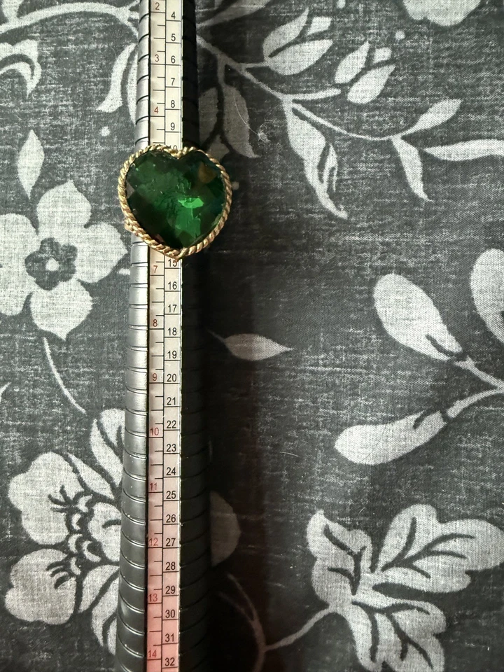 Sajen Bronze Ring by Marianna and Richard Jacobs Amore Heart Shape Green Quartz  - Image 1 of 4