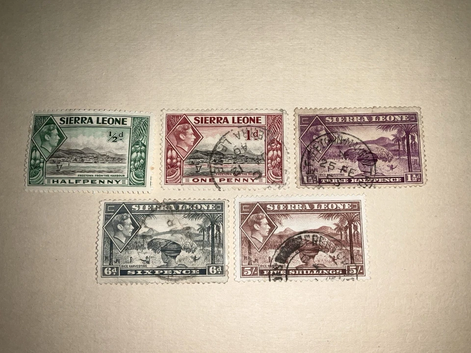 Sierra Leona - 1938-1941. 5 X. Estampillas usadas coloniales británicas. Lote 31 Foto 1 de 1