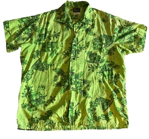 SEARS Premiere Vintage 60 70s Hawaiian Floral Shirt, Size Large, Green Floral - Picture 1 of 6