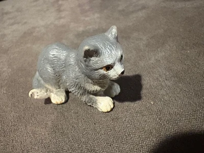 Schleich #14411 Gato gris sentado figura doméstica gatito 2004 retirado Foto 1 de 4