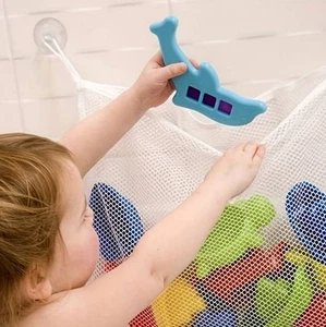 White Baby Kids Bath Toys Holder Organiser Hanging Large Bag - Picture 1 of 6