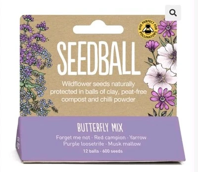 Seedball Butterfly Mix Pack Of 12 Wild Seed Balls - Wildflower Garden Meadow  - Image 1 of 2