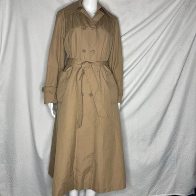 De colección O-Kay Herman Kay Trinchera Beige Cinturón Botón Forro Doble Pecho S Est Foto 1 de 4