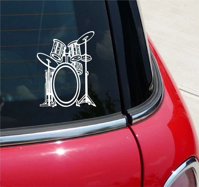 JUEGO DE BATERÍA BATERÍA BATERISTA BANDA MÚSICA GRÁFICA CALCOMANÍA ARTE COCHE DECORACIÓN DE PARED Foto 1 de 3