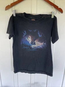 Vintage 90s Kids Harley Davidson Wolf Shirt Youth Size 6-8 Effingham, IL 1995 - Picture 1 of 7