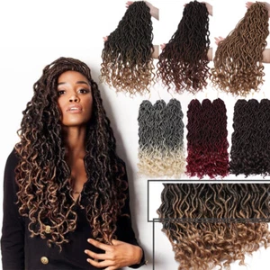 Nice Afro Twist Faux Locs Braids Braiding Extension Curly End Hair Crochet Ombre - Picture 1 of 20