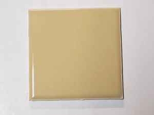 Vtg 1 AO American Olean Ceramic Tile - Medium Yellow Glossy Square 4 1/4 NOS - Picture 1 of 4