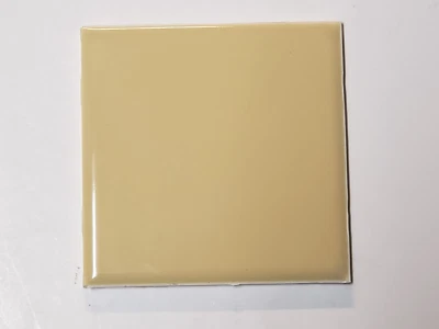Vtg 1 AO American Olean Ceramic Tile - Medium Yellow Glossy Square 4 1/4 NOS - Image 1 of 4