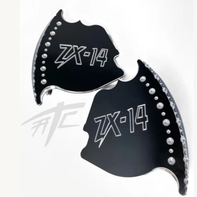 ZX-14 BLACK CONTRAST CUT FRONT BRAKE CALIPER COVER SET 2006-2011 NINJA ZX-14 Foto 1 de 4