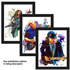 Choose ANY 3 11x14" Framed Music Art Print Poster Guitar Pantera Pink Floyd ACDC