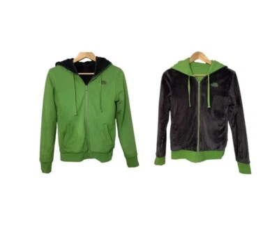 Sudadera con Capucha Reversible 2 en 1 The North Face Verde y Gris Talla XL Mujer Difusa Foto 1 de 4