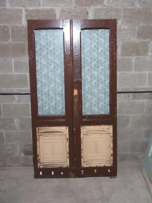 ~ ANTIQUE DOUBLE ENTRANCE FRENCH DOORS ~ 45.25 x 82.75 ~ ARCHITECTURAL SALVAGE Foto 1 de 4