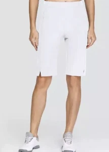 Tail White Label Women's Golf Fitted Clean Front Pieced Shorts Chalk Long Sz 10 - Picture 1 of 7