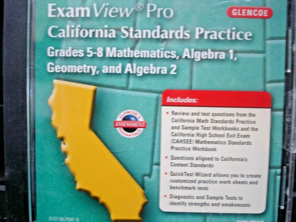 ExamView Pro California Standards Practice Grades 5-8 Mathematics/Algebra - Image 1 of 2