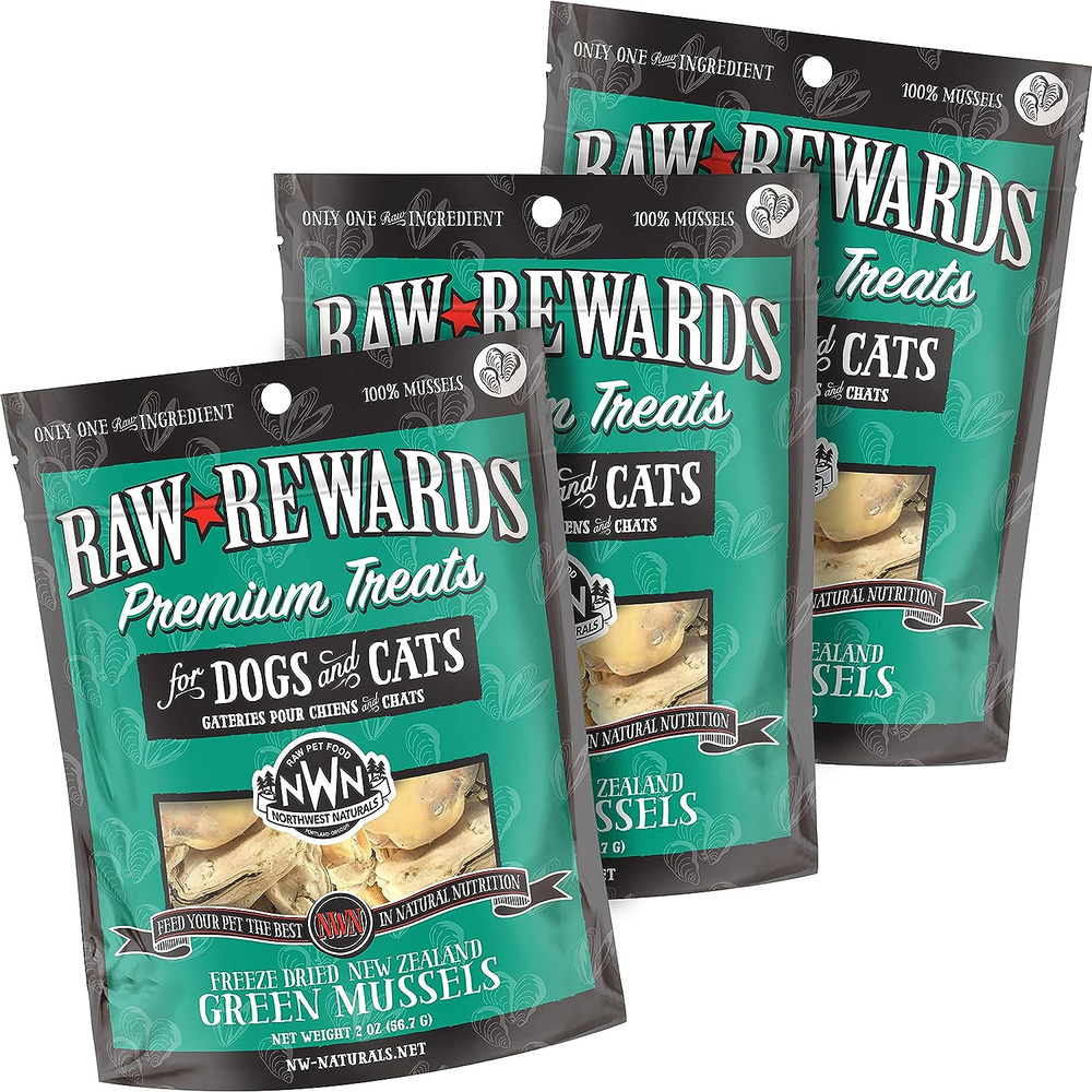 Raw Rewards Freeze-Dried Treats for Dogs and Cats – Green Lipped Mussles – Glute