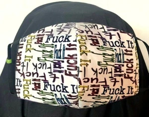 F#ck it! ~ WENDE-Gesichtsmaske aus Baumwolle (Handarbeit) - Bild 1 von 3