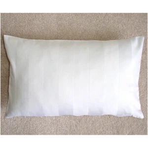 Tempur Travel Pillow Cover ONLY White Cotton Sateen Stripe 230 Thread Ct 16"x10" - Picture 1 of 7