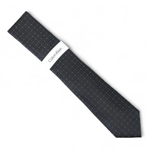 Calvin Klein Men's Chelsea Grid-Dot Tie Necktie Classic 3" Black Silk Blend $69 - Picture 1 of 5