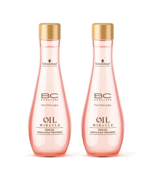 No Box 2 PACK Schwarzkopf Bonacure Miracle Rose Oil Hair & Scalp Treatment 100ml - Image 1 of 1