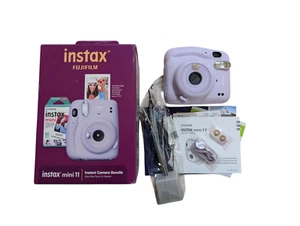 Fujifilm Instax Mini 11 Instant Film Camera Lilac Purple Bundle Photo Holder Box - Picture 1 of 9