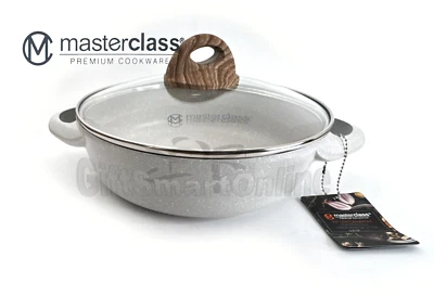 Cazuela baja MasterClass 2,6 qt 9,5" aluminio antiadherente con asas dobles + tapa de vidrio Foto 1 de 4