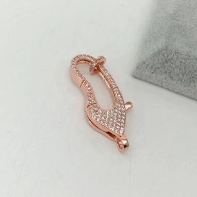 lobster clasp 16x42mm 18k gold Filled cubic zirconia micro pave clasp - Image 1 of 2
