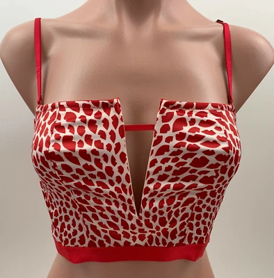 Victoria’s Secret Very Sexy Unlined Strapless Bustier Bra   Red/White  M  NWT - Image 1 of 4