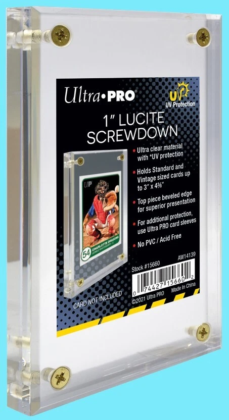 Ultra Pro Lucite 1 Pulgada TORNILLADO UV SAFE Portatarjetas Deportivas Vitrina Brik Foto 1 de 1