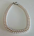 Imitation Pearl - Choker Style Necklace - Double Strand - Elegant - Vintage