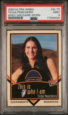 2003 Ultra WNBA Who I am GAME WORN Ticha Penicheiro PSA 9 Sacramento Monarchs - Image 1 of 2