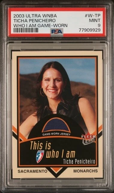 2003 Ultra WNBA Who I am GAME WORN Ticha Penicheiro PSA 9 Sacramento Monarchs - Image 1 of 2