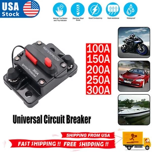 Waterproof Car Circuit Breaker Fuse Reset 30-300 Amp 12V-24V DC Car Boat Auto - Picture 1 of 14