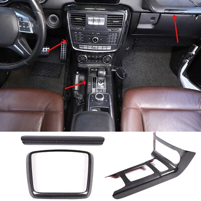3Pc For Benz W463 G63 G65 G500 G550 AMG Real Carbon Fiber Interior Console Trim - Image 1 of 4