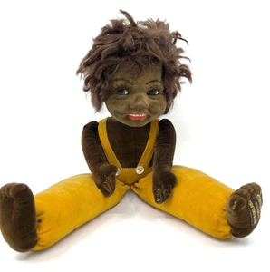 Norah Wellings 1929 ZuZu Doll South Islander Boy Velvet Stuffed Glass Eyes 14in - Picture 1 of 13