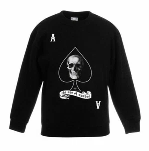 Ace of Spades Skull Children's Toddler Kids Sweatshirt Jumper - Picture 1 of 2