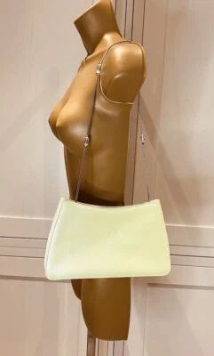 Jacques Vert Vintage Citrus Green Faux Leather Shoulder  Bag With Beaded Strap - Image 1 of 4